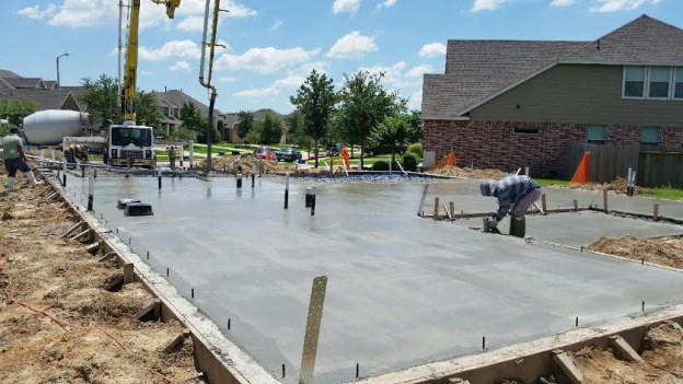 pouring foundation slab